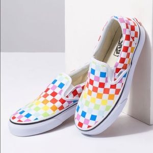 Rainbow Checkered Vans (Men’s 8.5/Women’s 10)